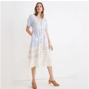 Madewell Tie-Dye Lightspun Button-Front Midi Dress